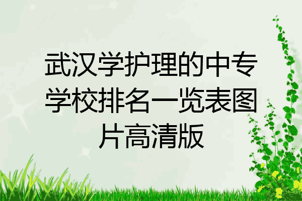 武汉学护理的中专学校排名一览表图片高清版