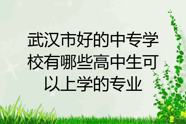 武汉市好的中专学校有哪些高中生可以上学的专业