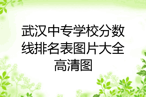 武汉中专学校分数线排名表图片大全高清图