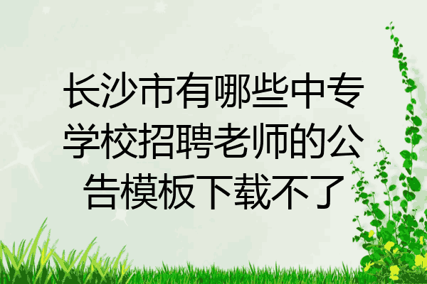 长沙市有哪些中专学校招聘老师的公告模板下载不了