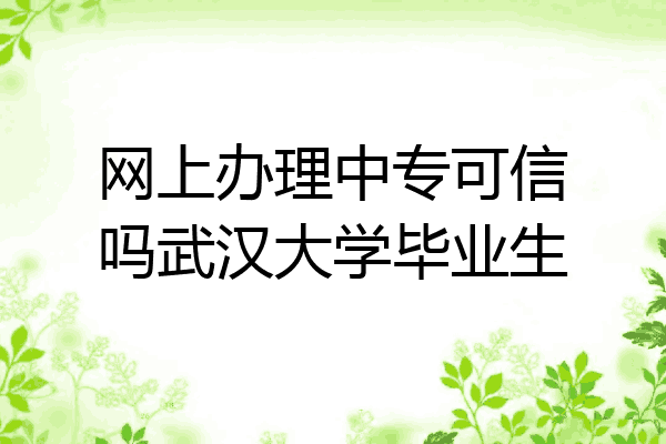 网上办理中专可信吗武汉大学毕业生