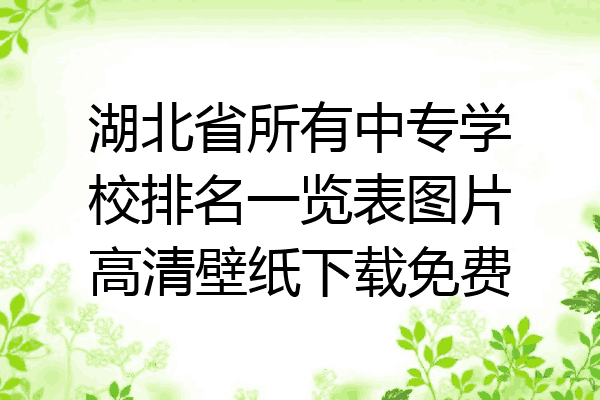 湖北省所有中专学校排名一览表图片高清壁纸下载免费