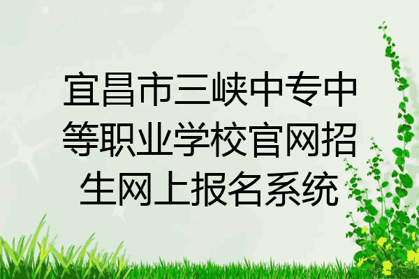 宜昌市三峡中专中等职业学校官网招生网上报名系统