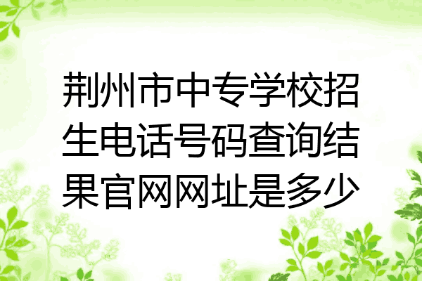 荆州市中专学校招生电话号码查询结果官网网址是多少