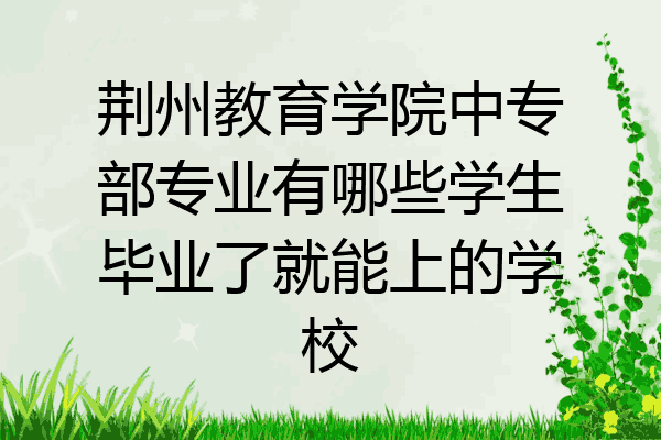 荆州教育学院中专部专业有哪些学生毕业了就能上的学校