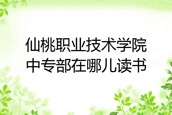 仙桃职业技术学院中专部在哪儿读书