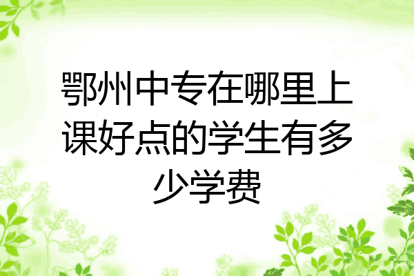 鄂州中专在哪里上课好点的学生有多少学费