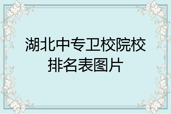 湖北中专卫校院校排名表图片