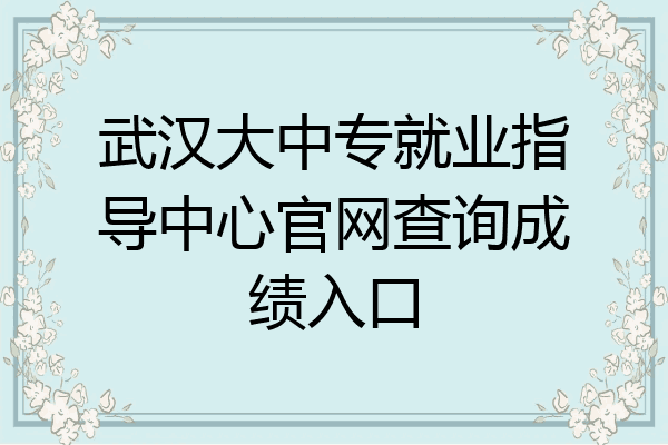 武汉大中专就业指导中心官网查询成绩入口