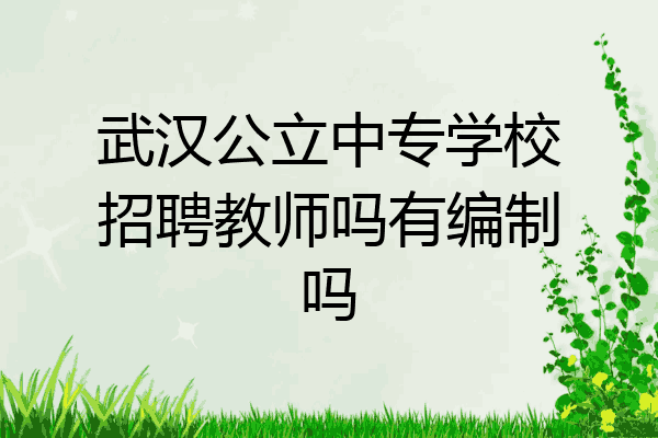 武汉公立中专学校招聘教师吗有编制吗