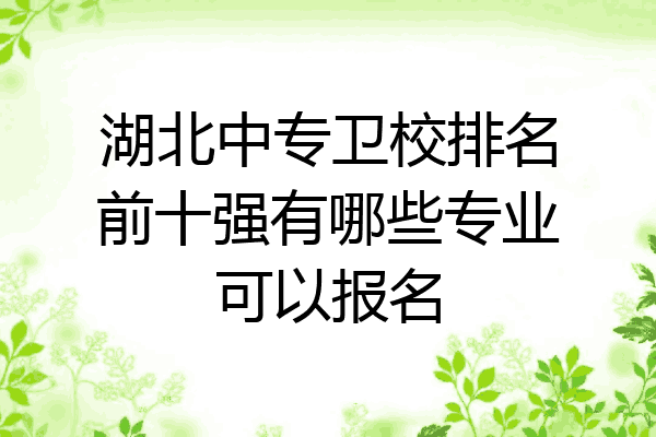 湖北中专卫校排名前十强有哪些专业可以报名