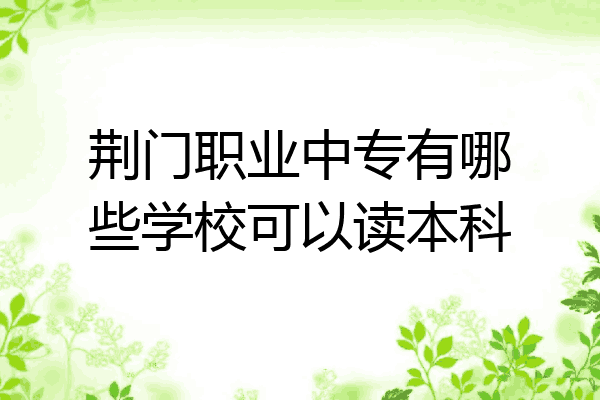 荆门职业中专有哪些学校可以读本科