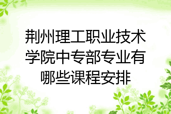 荆州理工职业技术学院中专部专业有哪些课程安排