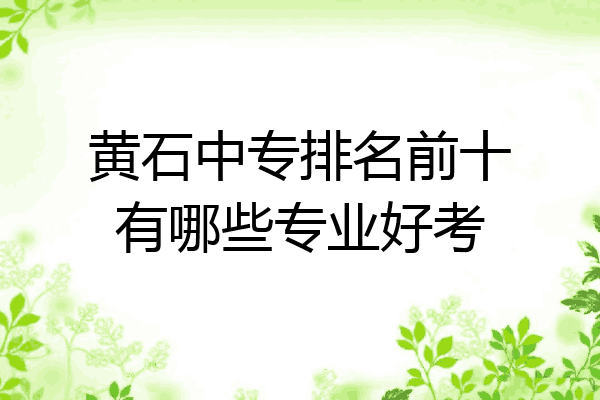 黄石中专排名前十有哪些专业好考