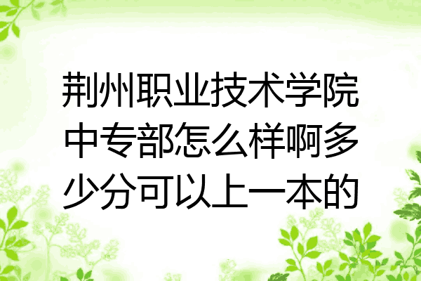 荆州职业技术学院中专部怎么样啊多少分可以上一本的