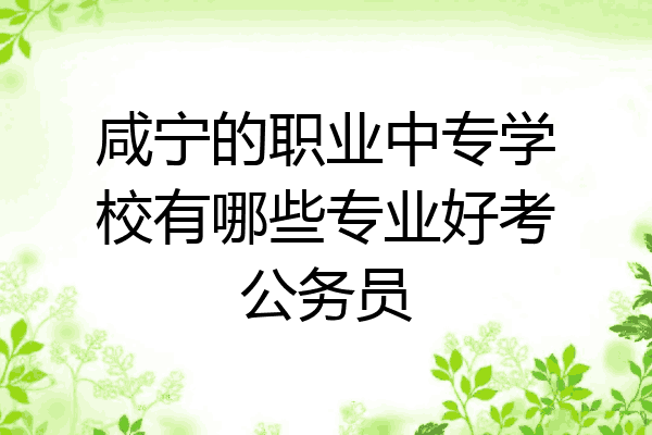 咸宁的职业中专学校有哪些专业好考公务员