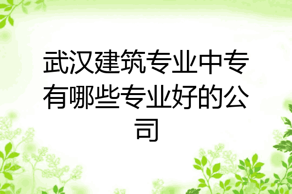武汉建筑专业中专有哪些专业好的公司