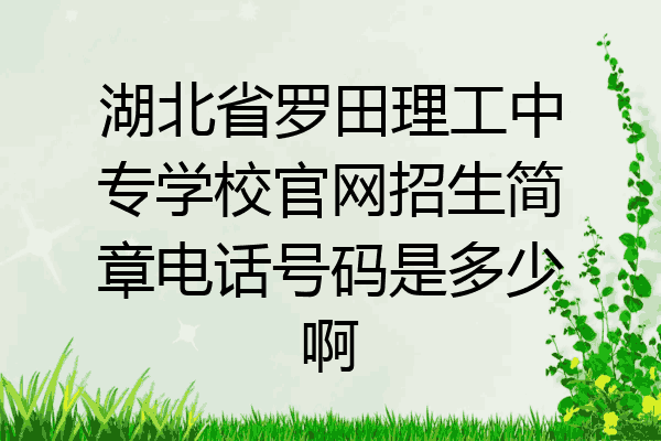 湖北省罗田理工中专学校官网招生简章电话号码是多少啊
