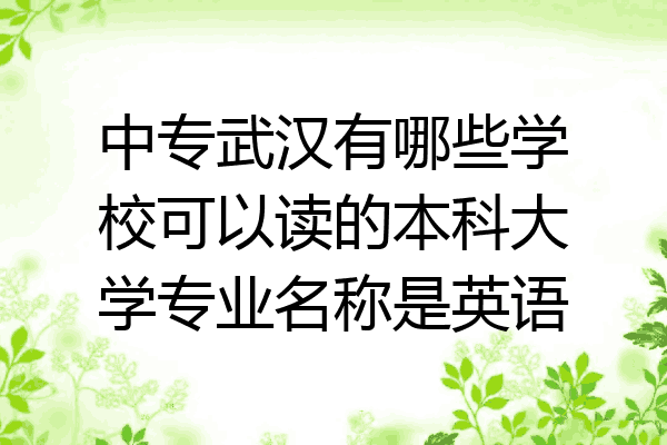 中专武汉有哪些学校可以读的本科大学专业名称是英语