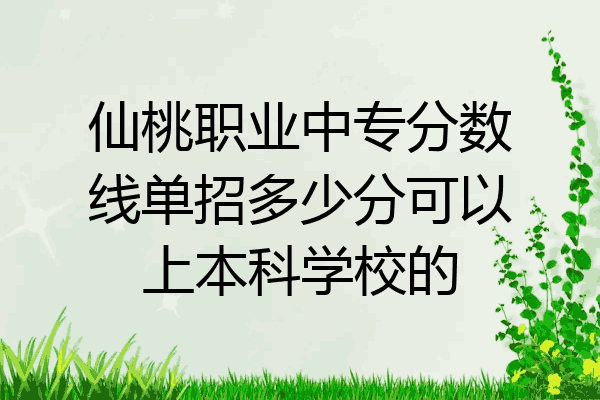 仙桃职业中专分数线单招多少分可以上本科学校的