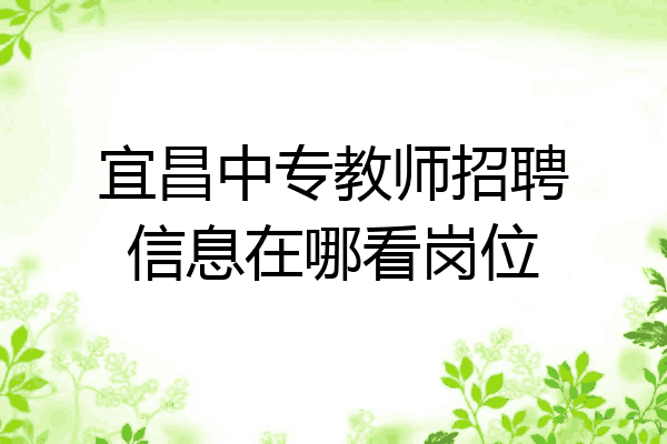 宜昌中专教师招聘信息在哪看岗位