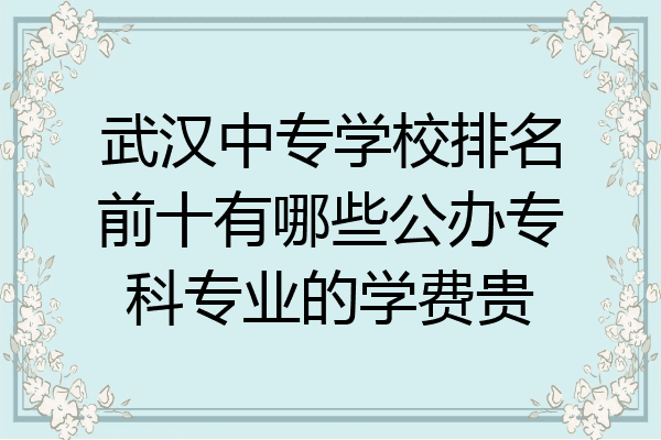 武汉中专学校排名前十有哪些公办专科专业的学费贵