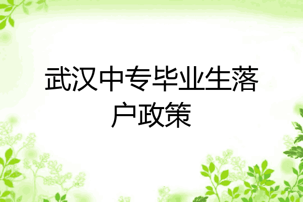 武汉中专毕业生落户政策