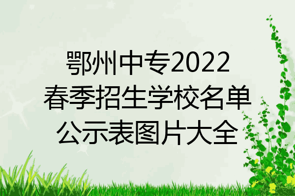 鄂州中专2022春季招生学校名单公示表图片大全