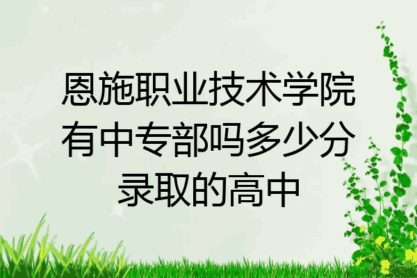 恩施职业技术学院有中专部吗多少分录取的高中
