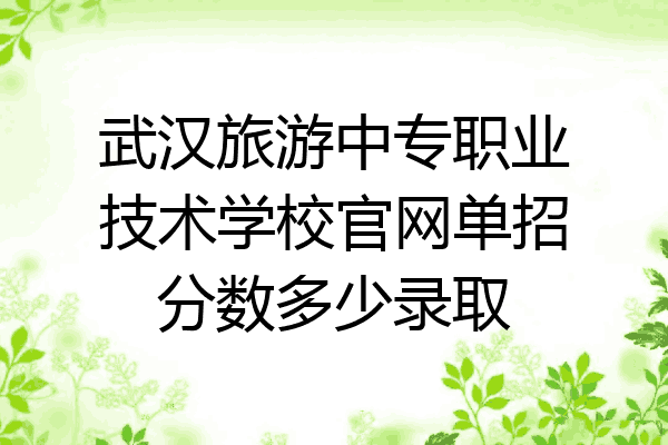 武汉旅游中专职业技术学校官网单招分数多少录取