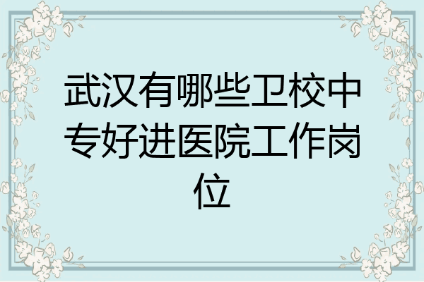 武汉有哪些卫校中专好进医院工作岗位