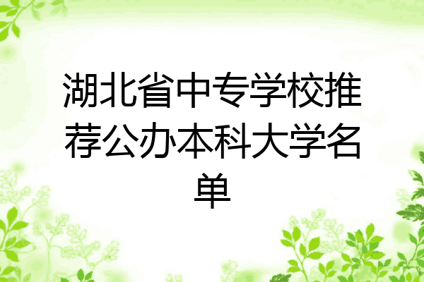 湖北省中专学校推荐公办本科大学名单