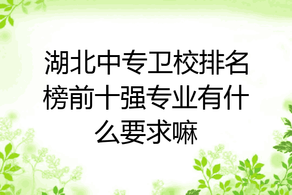 湖北中专卫校排名榜前十强专业有什么要求嘛