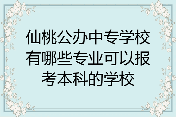 仙桃公办中专学校有哪些专业可以报考本科的学校