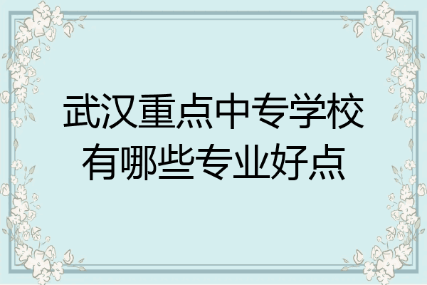 武汉重点中专学校有哪些专业好点