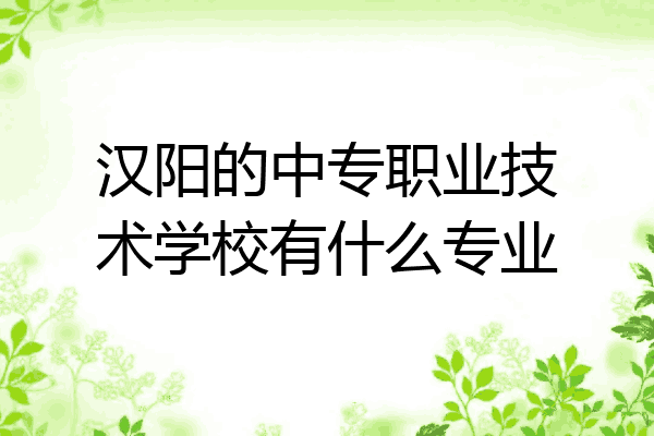 汉阳的中专职业技术学校有什么专业