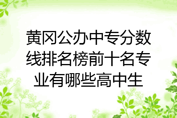 黄冈公办中专分数线排名榜前十名专业有哪些高中生