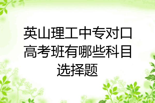 英山理工中专对口高考班有哪些科目选择题