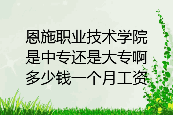恩施职业技术学院是中专还是大专啊多少钱一个月工资