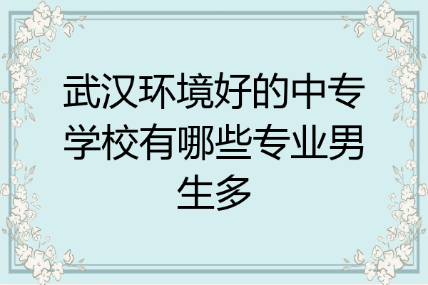 武汉环境好的中专学校有哪些专业男生多