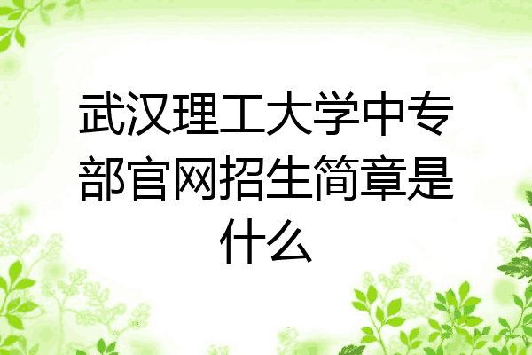 武汉理工大学中专部官网招生简章是什么