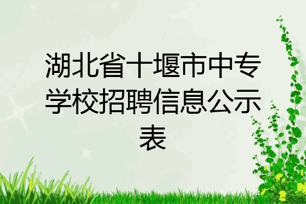 湖北省十堰市中专学校招聘信息公示表