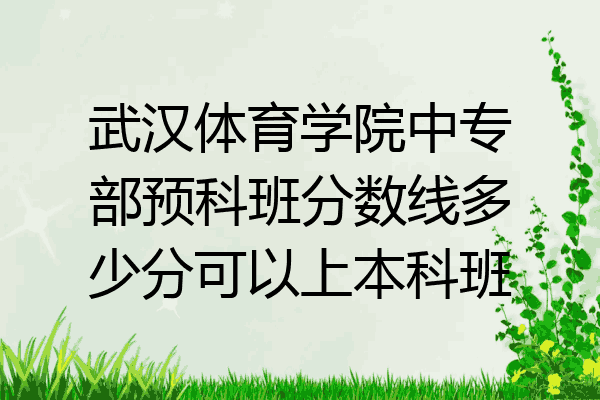 武汉体育学院中专部预科班分数线多少分可以上本科班