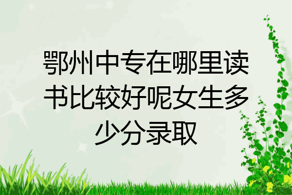 鄂州中专在哪里读书比较好呢女生多少分录取