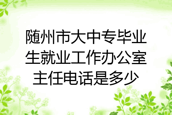 随州市大中专毕业生就业工作办公室主任电话是多少