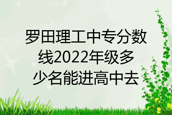 罗田理工中专分数线2022年级多少名能进高中去
