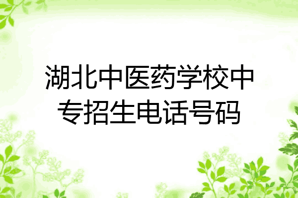 湖北中医药学校中专招生电话号码
