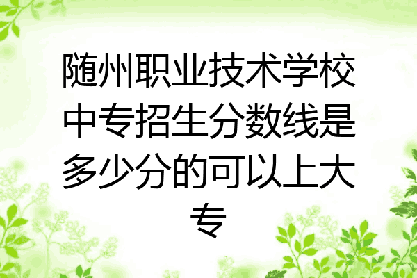 随州职业技术学校中专招生分数线是多少分的可以上大专