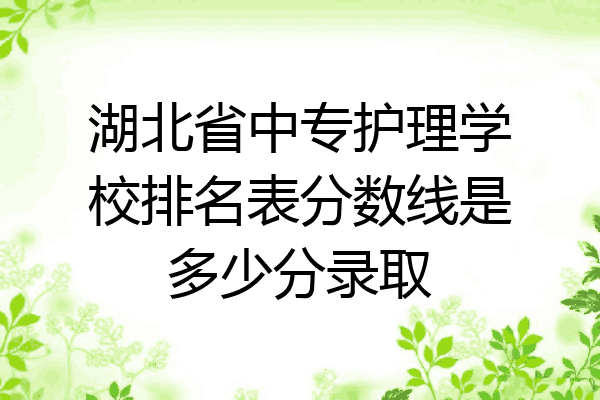 湖北省中专护理学校排名表分数线是多少分录取