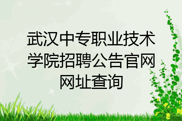 武汉中专职业技术学院招聘公告官网网址查询